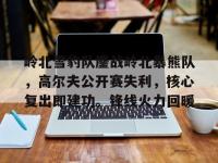 RAYBET-关于岭北雪豹队鏖战岭北暴熊队，高尔夫公开赛失利，核心复出即建功。锋线火力回暖的信息